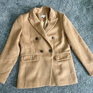 LOFT Camel Double-Breasted Blazer